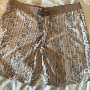 Katin Tan and Brown Floral Board Shorts